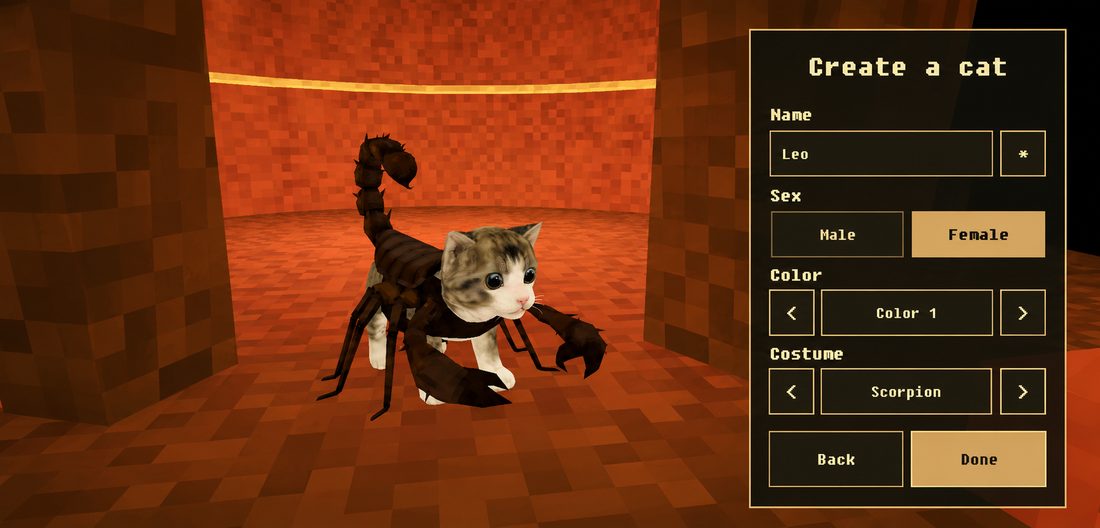 Создание и кастомизация кота в Cat Simulator RP — выбор окраса, пола и костюма